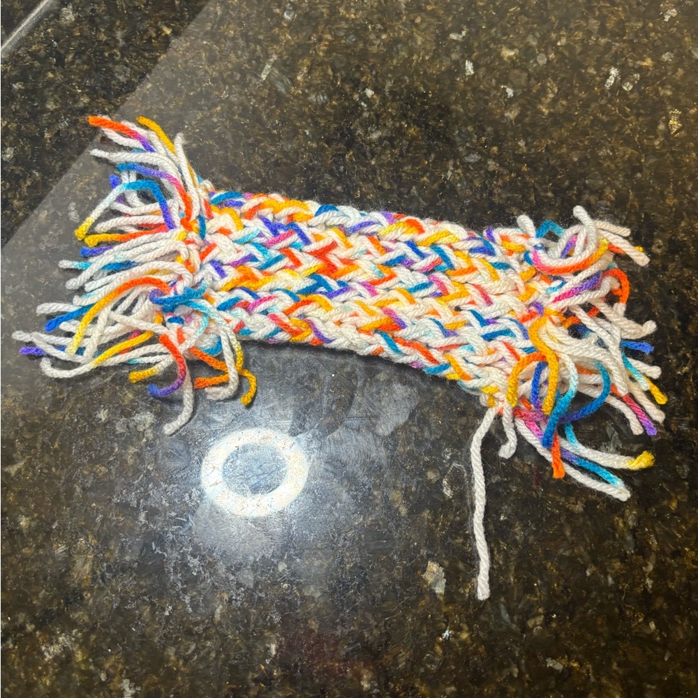 NWOT Rainbow Knit Mug Rug Coaster